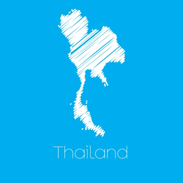 Mappa del paese di Thailandia — Foto Stock