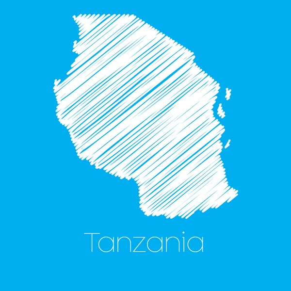 Mappa del paese di Tanzania — Foto Stock