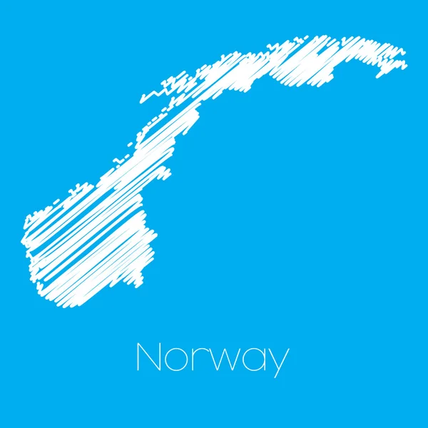 挪威的国家的地图 — 图库照片