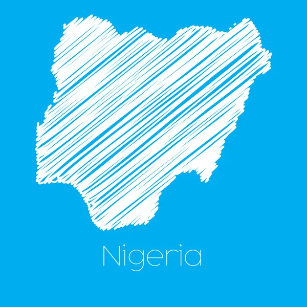 Map of the country of Nigeria — Stock Photo, Image