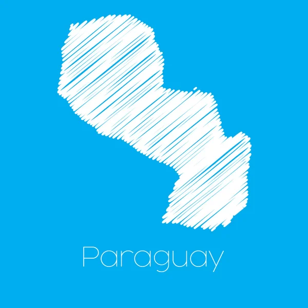 Mapa do país de Paraguai — Fotografia de Stock