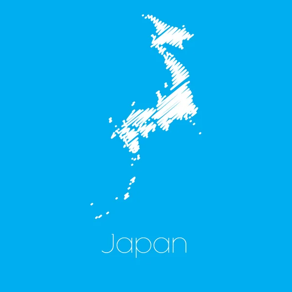 Mappa del paese del Giappone — Foto Stock