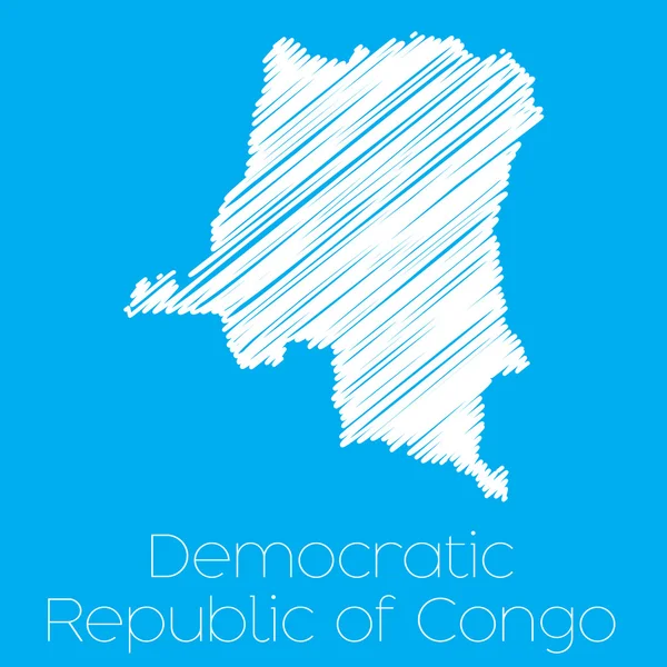 Map of the country of Democratic Republic of Congo — Stock Photo, Image