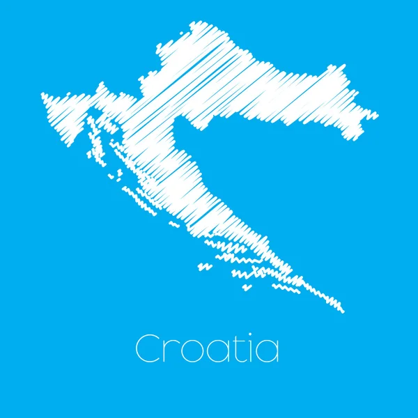 Mapa del país de Croacia — Foto de Stock