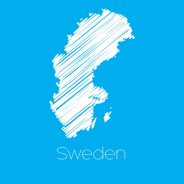 Mappa del paese di Svezia — Foto Stock