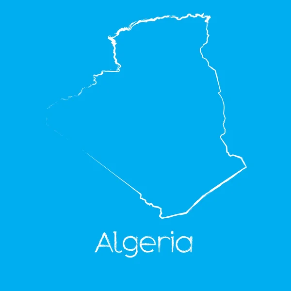 Mappa del paese di Algeria — Vettoriale Stock