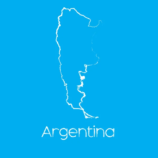 Mapa do país de Argentina — Vetor de Stock