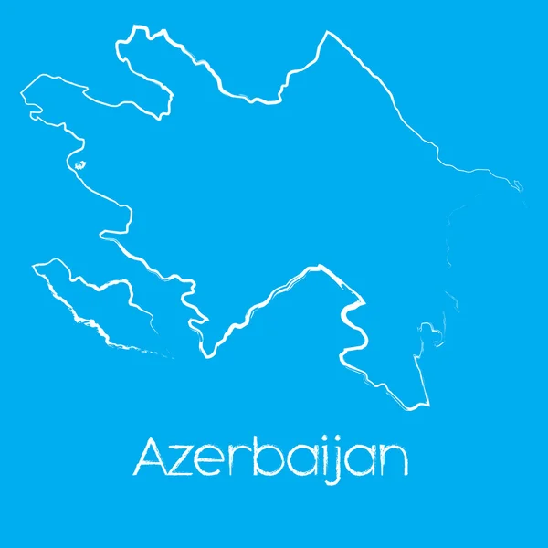 Mappa del paese di Azerbaijan — Vettoriale Stock