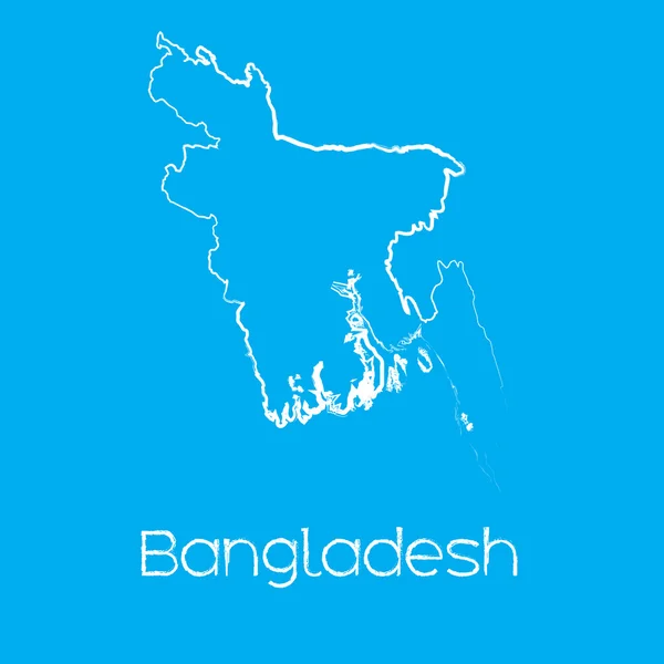 Mapa do país de Bangladesh — Vetor de Stock