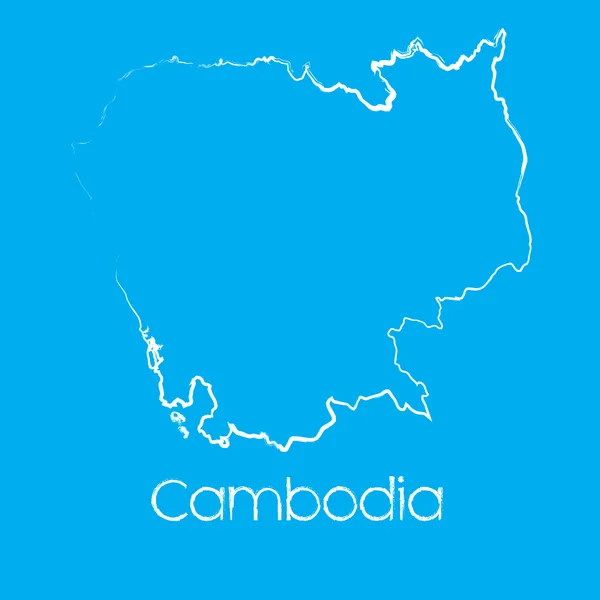 Mapa do país de Camboja — Vetor de Stock