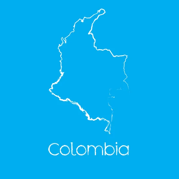 Mappa del paese di Colombia — Vettoriale Stock