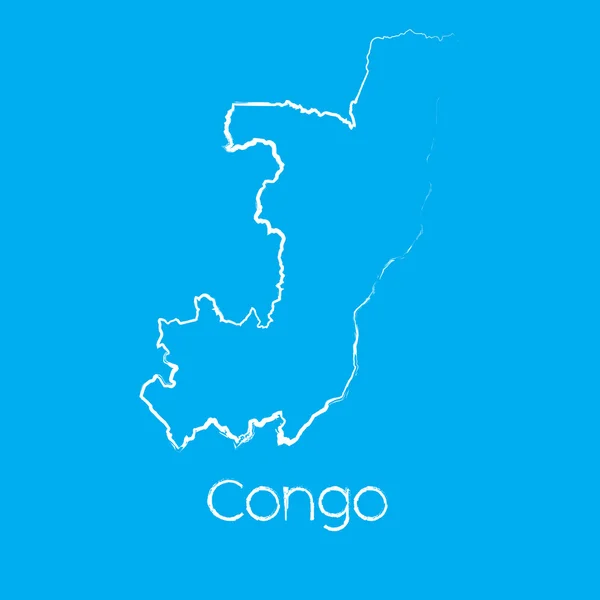 Mappa del paese di Congo — Vettoriale Stock