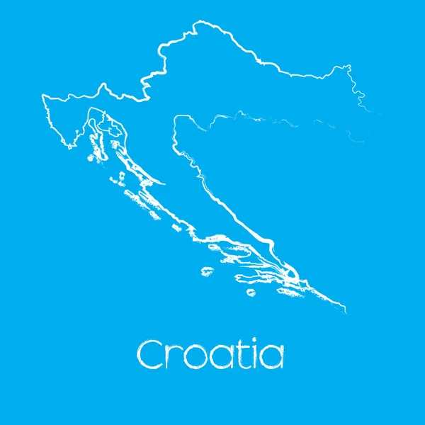 Mappa del paese di Croazia — Vettoriale Stock