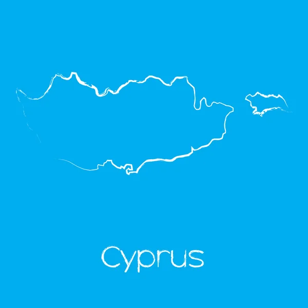 Carte du pays de Chypre — Image vectorielle