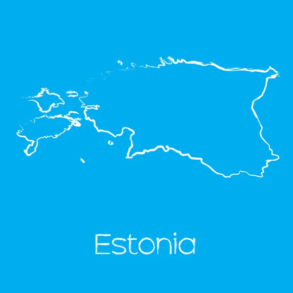 Mappa del paese di Estonia — Vettoriale Stock