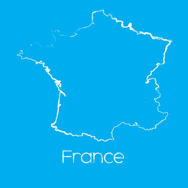 Mapa del país de Francia — Vector de stock