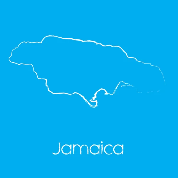 Kaart van het land van Jamaica — Stockvector