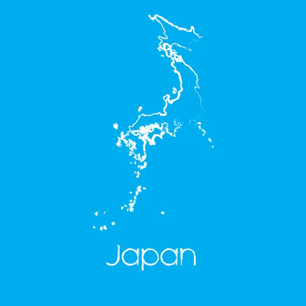 Mappa del paese del Giappone — Vettoriale Stock