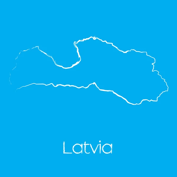 Mappa del paese di latvia — Vettoriale Stock