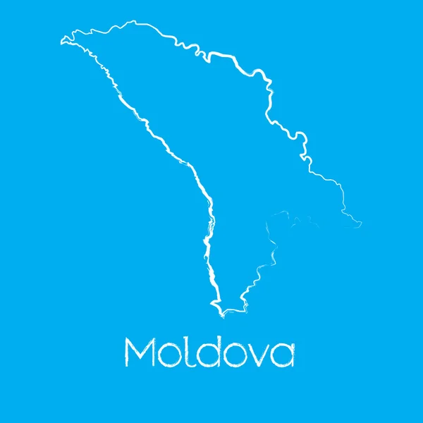 Mapa země Moldavsko — Stockový vektor