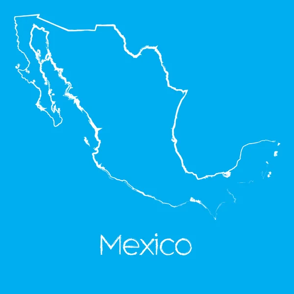 Mappa del paese del Messico — Vettoriale Stock