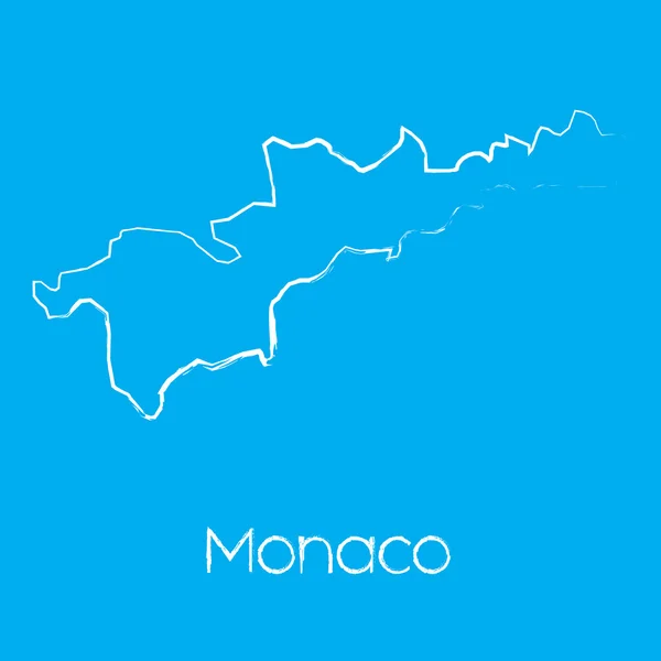 Mapa del país de Mónaco — Vector de stock