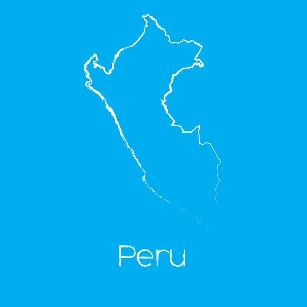 Mapa del país de Perú — Vector de stock