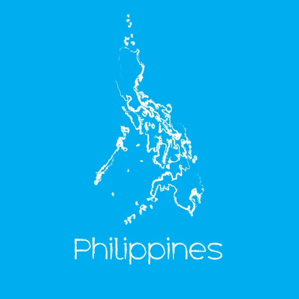 Karte des Landes der Philippinen — Stockvektor