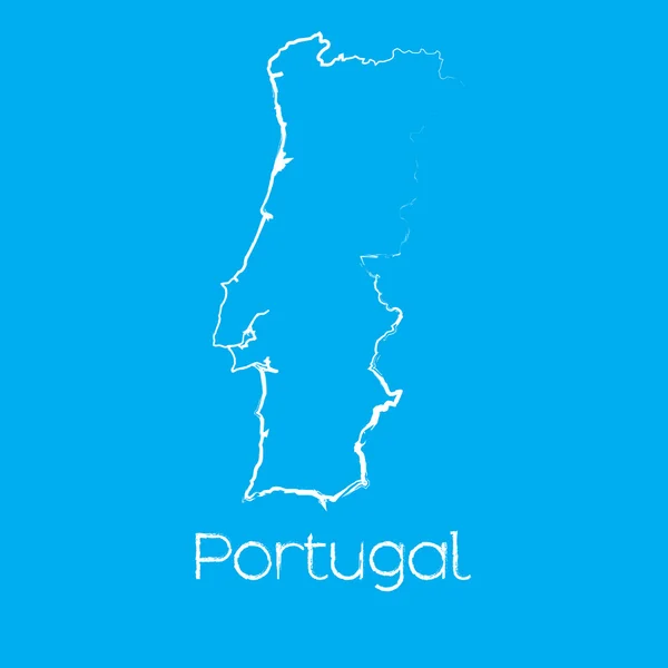 Map of the country of Portugal — Stock Vector