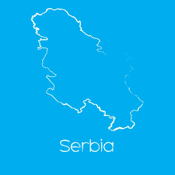 Mapa do país da Sérvia — Vetor de Stock