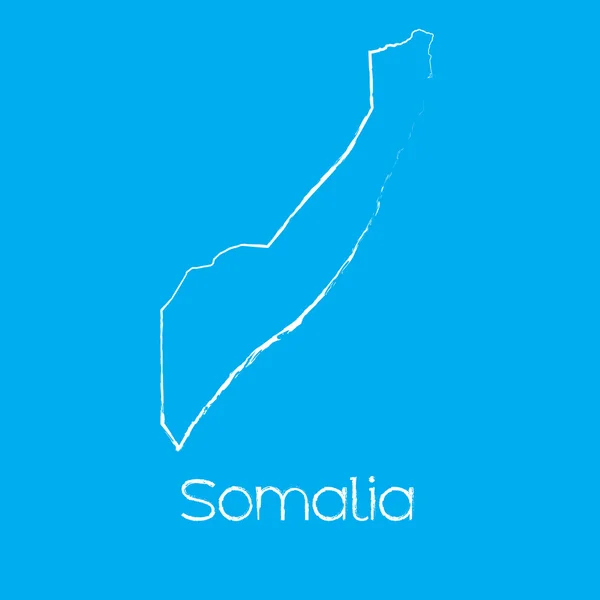 Mappa del paese di Somalia — Vettoriale Stock