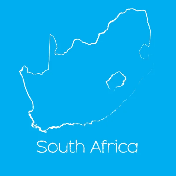 Karte des südafrikanischen Landes — Stockvektor