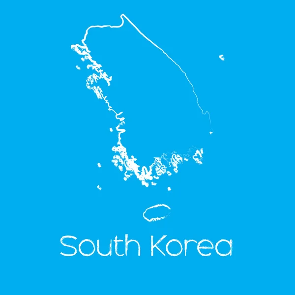 Kaart van het land van Zuid-Korea — Stockvector