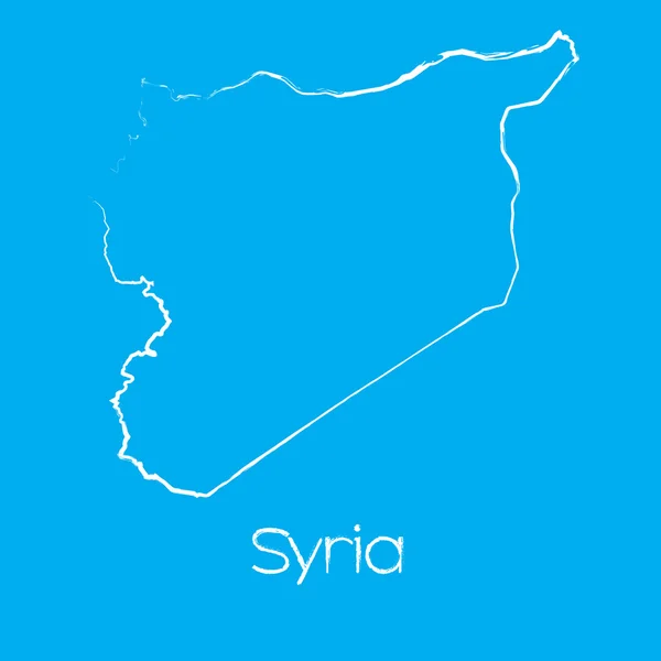 Map of the country of Syria — Stock Vector