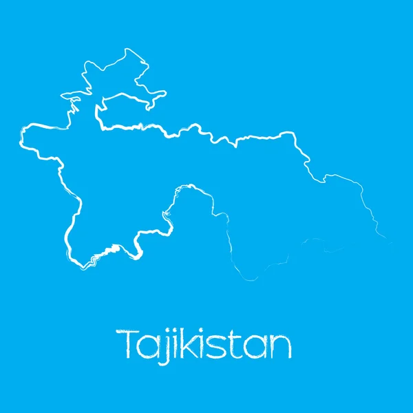 Kaart van het land van Tadzjikistan — Stockvector