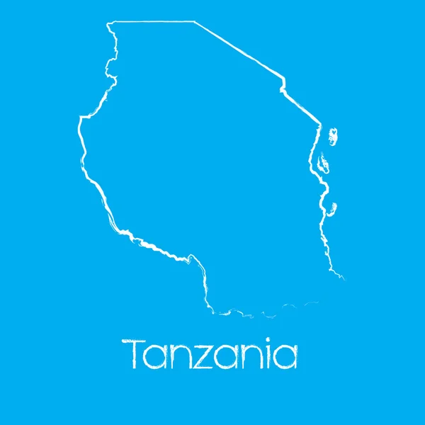 Mapa kraju, Tanzania — Wektor stockowy