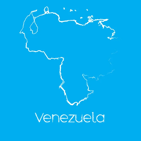 Mapa del país de Venezuela — Vector de stock