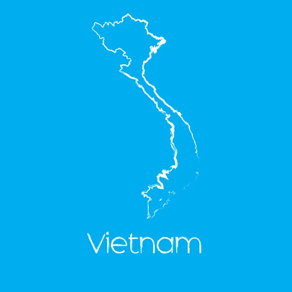 Mapa del país de Vietnam — Vector de stock