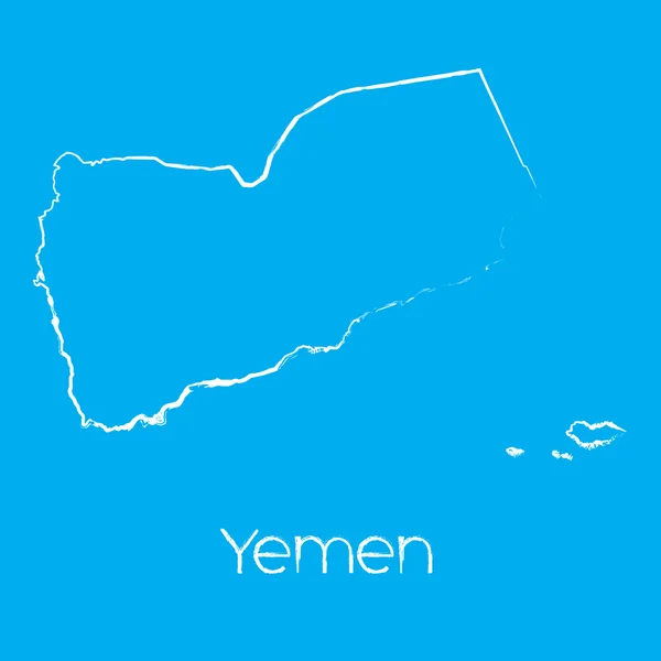 Mapa do país do Iêmen — Vetor de Stock
