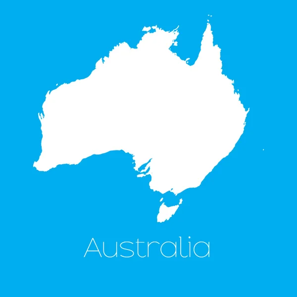 Mappa del paese di australia — Vettoriale Stock