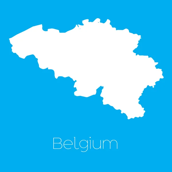 Mappa del paese del Belgio — Vettoriale Stock