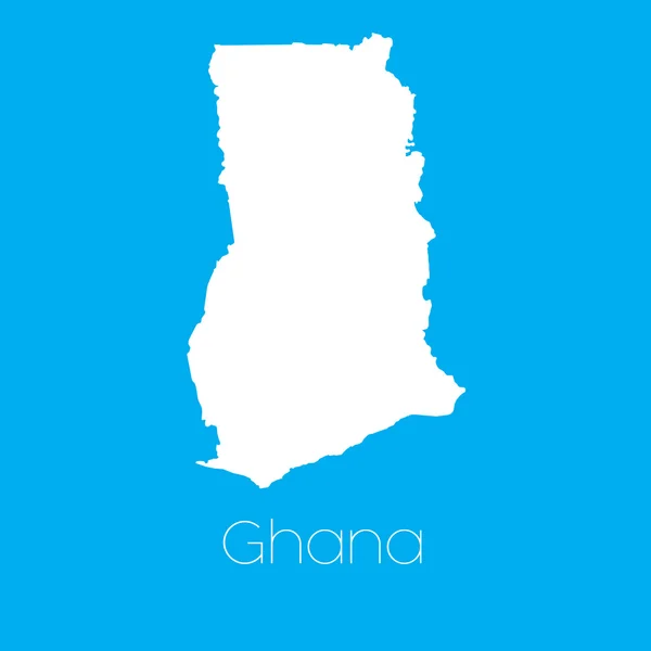 Mappa del paese di Ghana — Vettoriale Stock