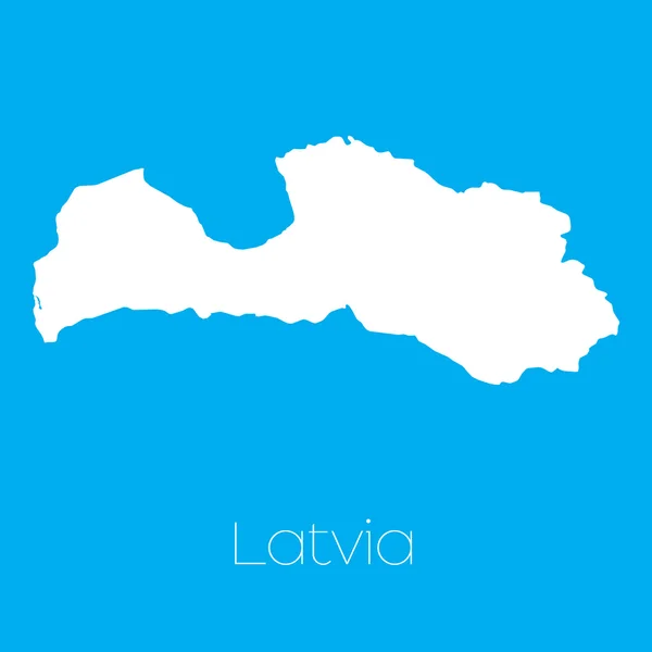 Mappa del paese di latvia — Vettoriale Stock