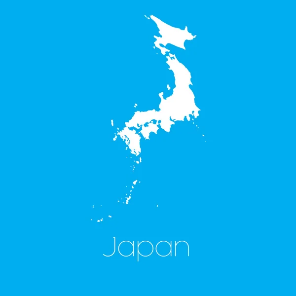 Peta negara Jepang. - Stok Vektor