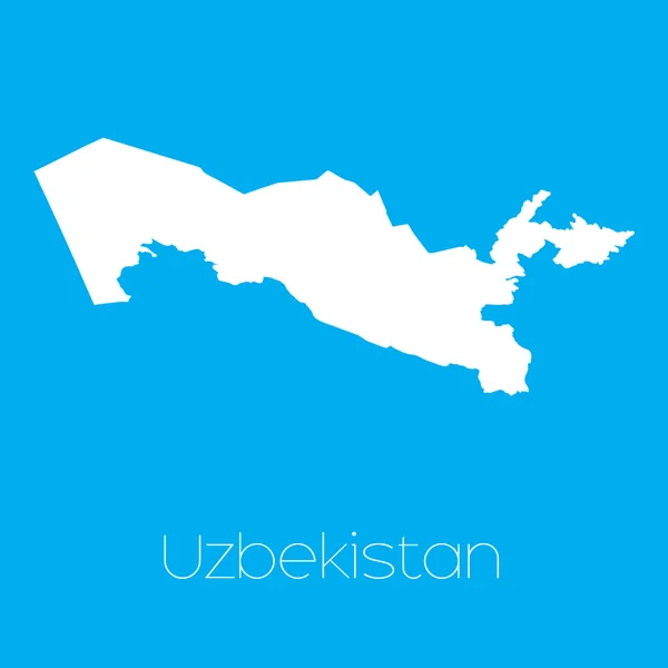 Mapa del país de Uzbekistán — Archivo Imágenes Vectoriales