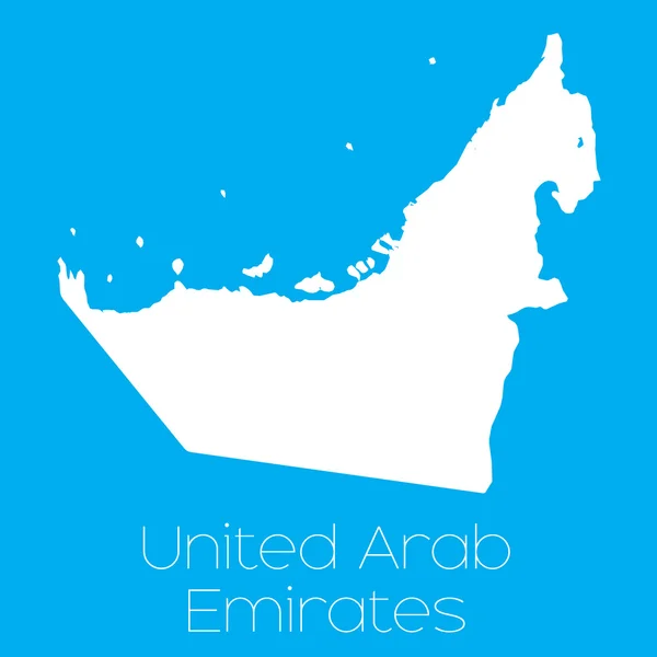 Mapa del país de Emiratos Árabes Unidos — Vector de stock