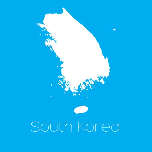 Az ország Dél-Korea Térkép — Stock Vector