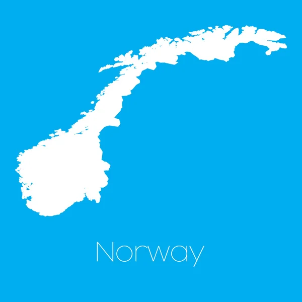 Mapa ze země Norsko — Stockový vektor