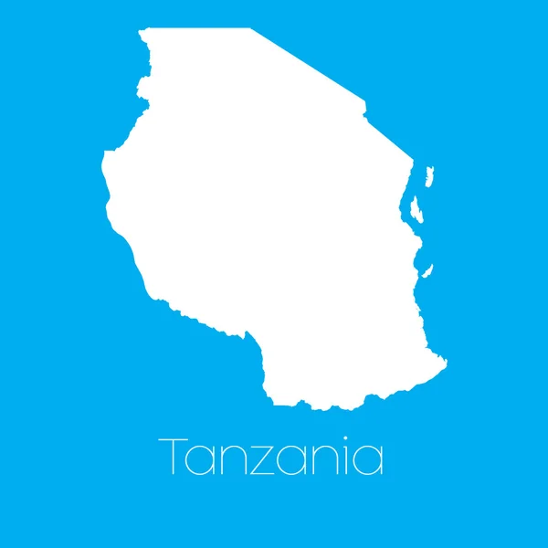 Mapa kraju, Tanzania — Wektor stockowy