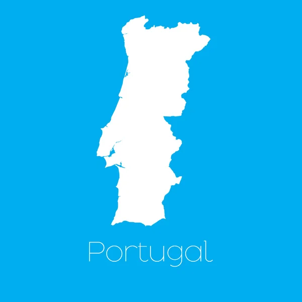 Mapa do país de Portugal — Vetor de Stock